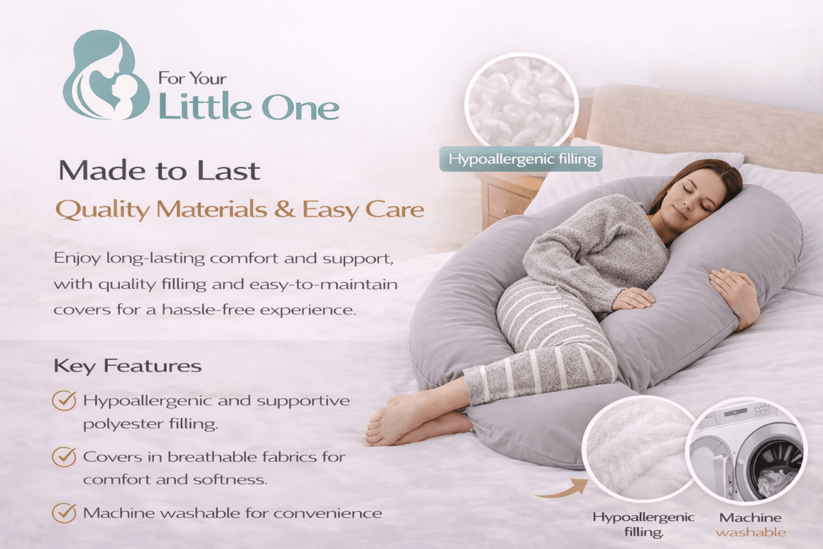 12 Ft Maternity Pillow And Case - White-4