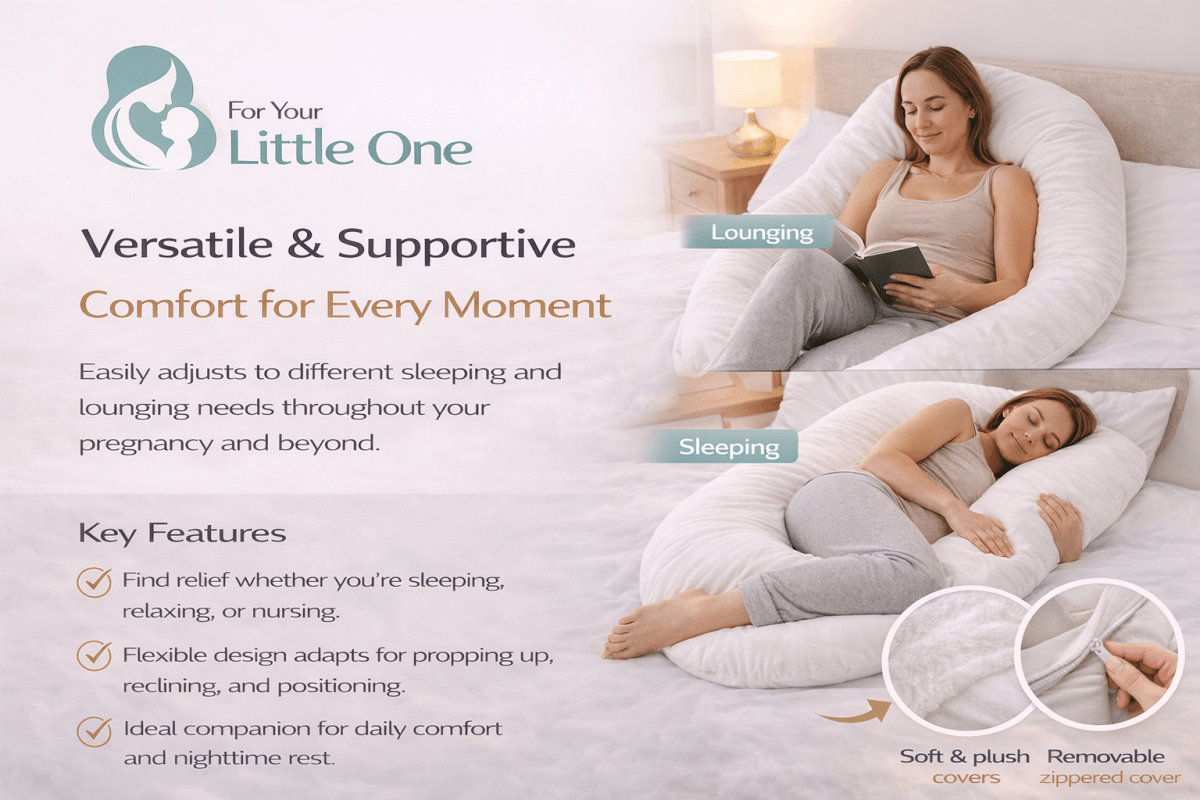 12 Ft Maternity Pillow And Case - White-2