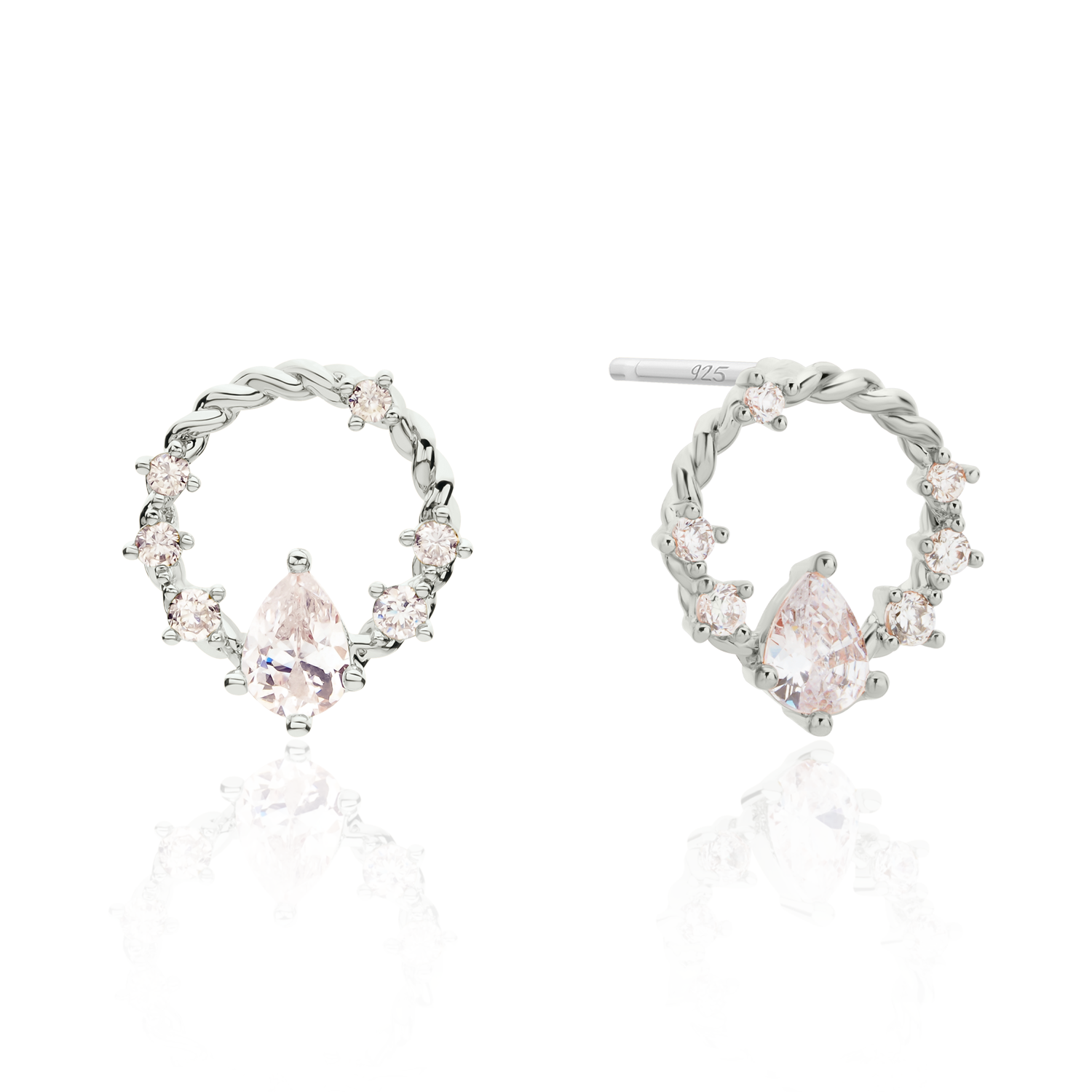 Cubic circle rope earrings-1