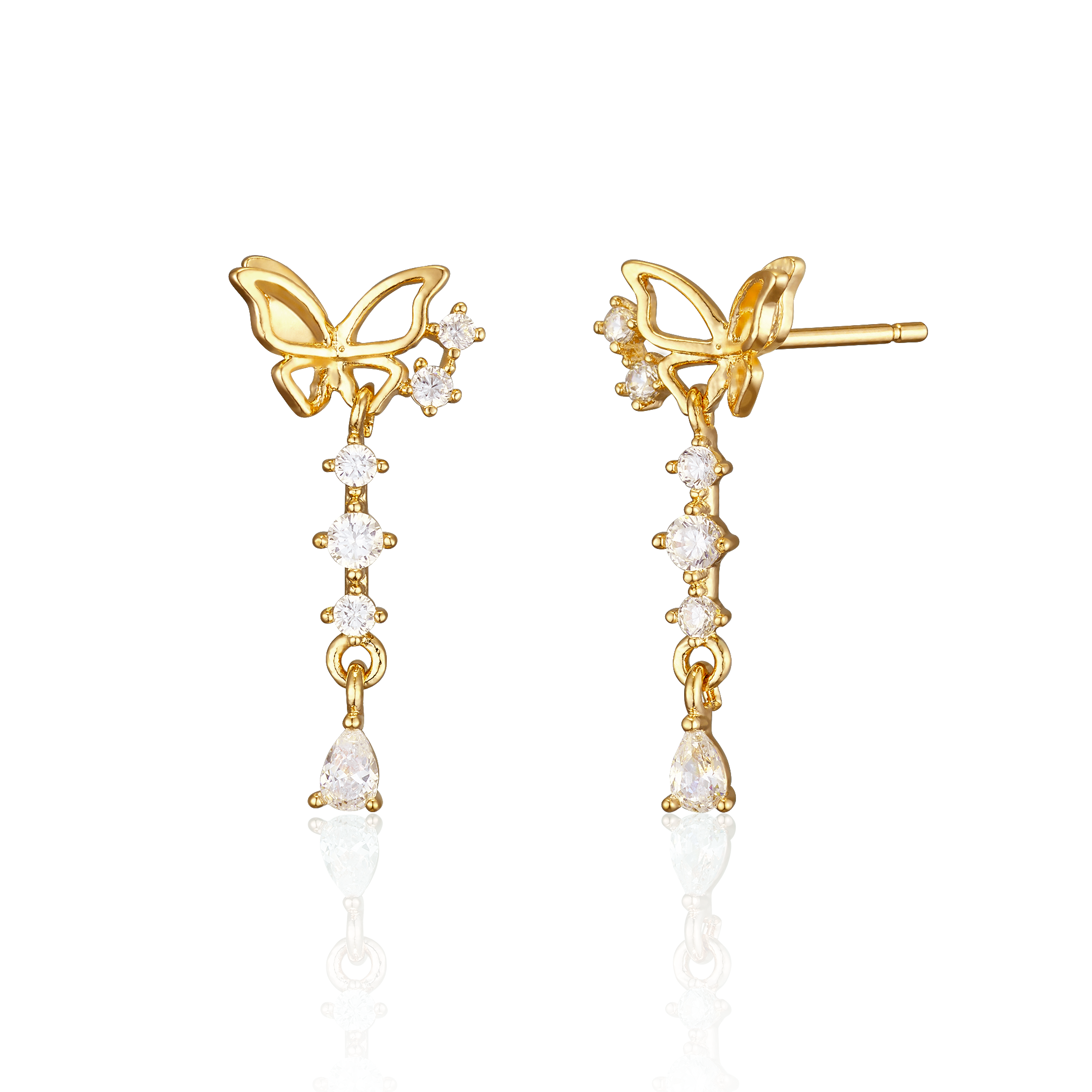Butterfly drop earrings-0