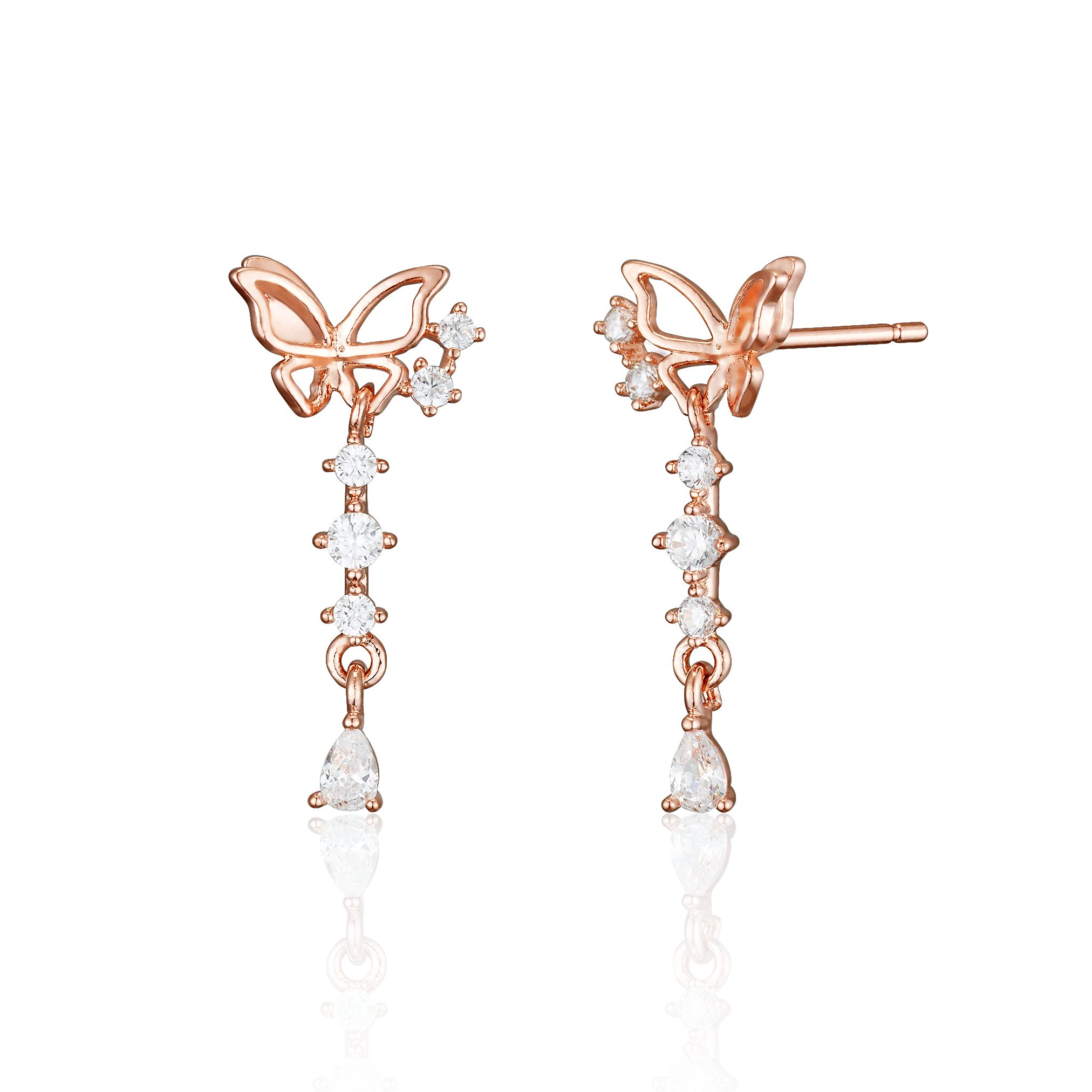 Butterfly drop earrings-6