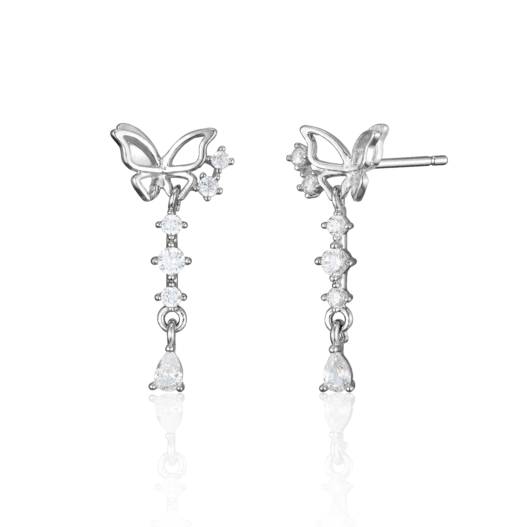 Butterfly drop earrings-5
