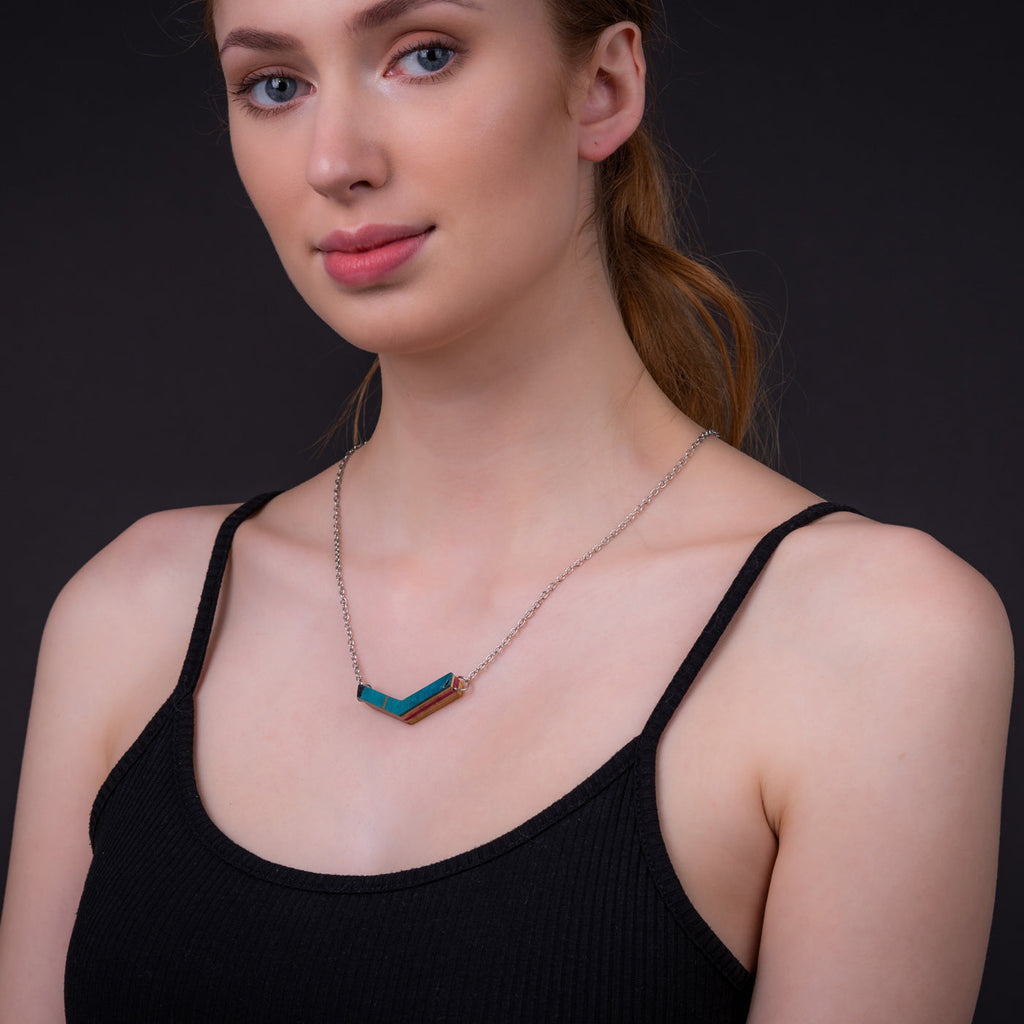 Arrow Recycled Skateboard Chain Necklace-0