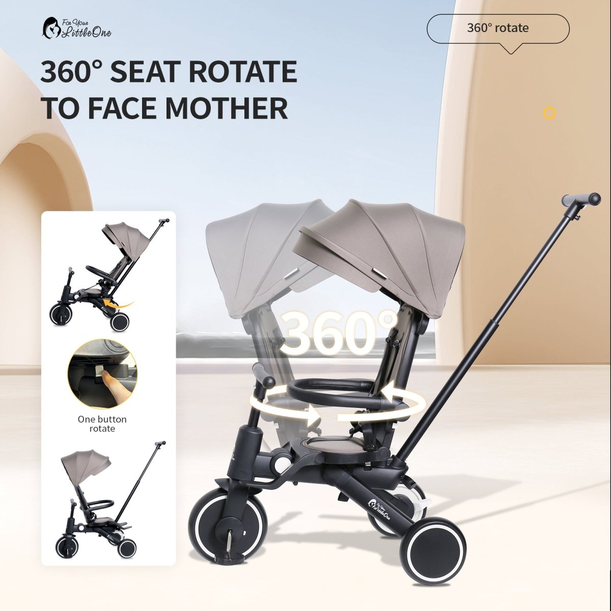 Foryourlittleone Xplor Plus 6 in 1 Foldable Trike - Green (10m-4y)-4