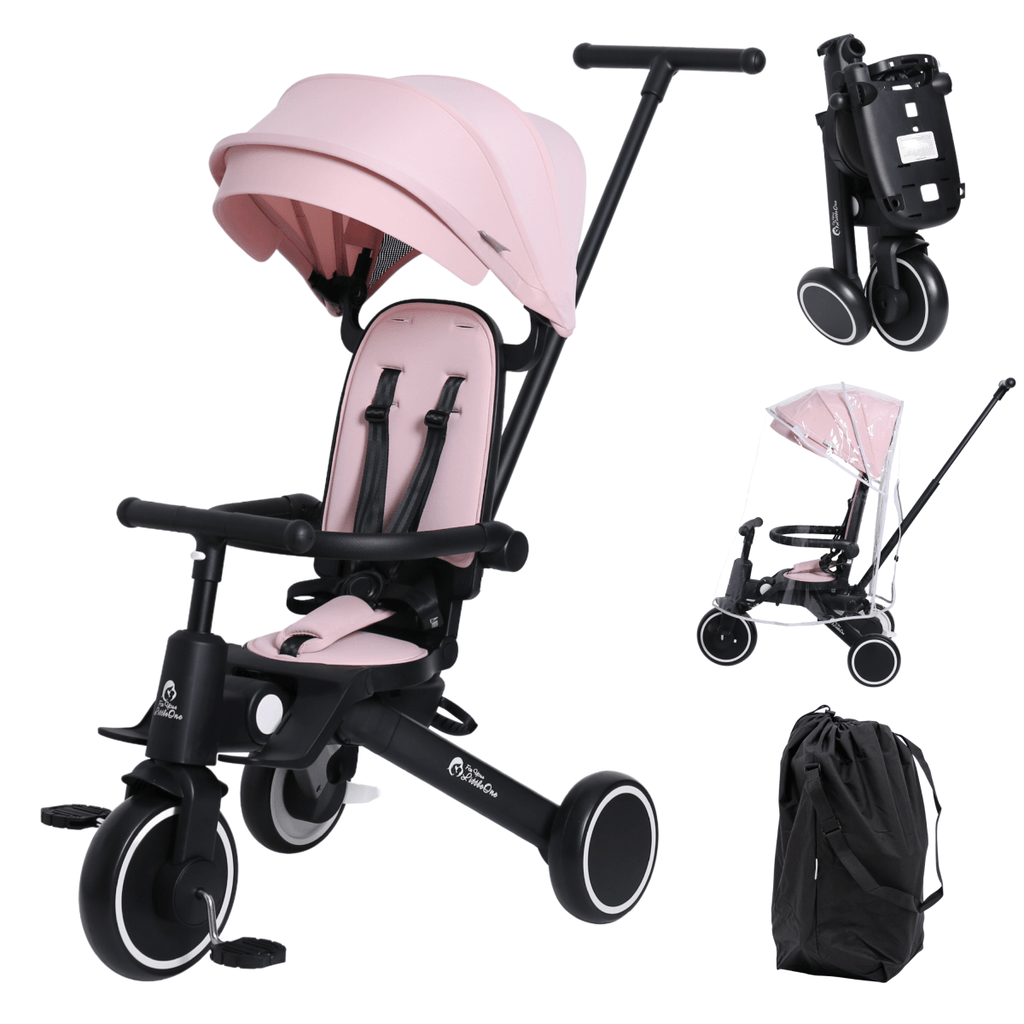 Foryourlittleone Xplor Plus 6 in 1 Foldable Trike - Pastel Pink (10m-4y)-0