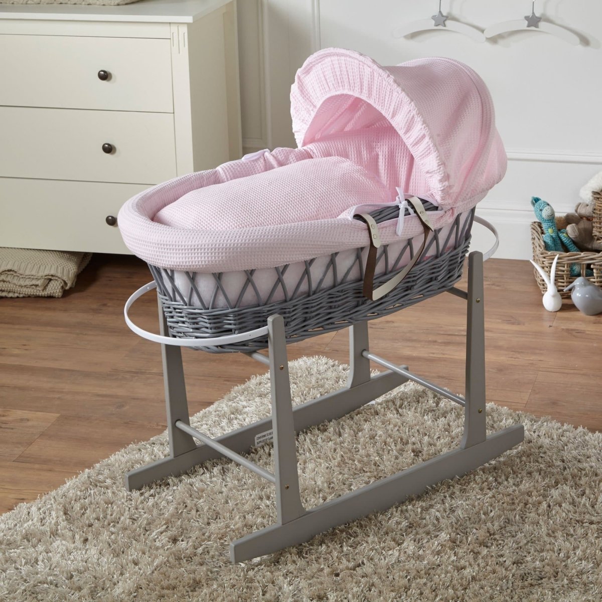 Wicker Baby Moses Basket With Stand-17