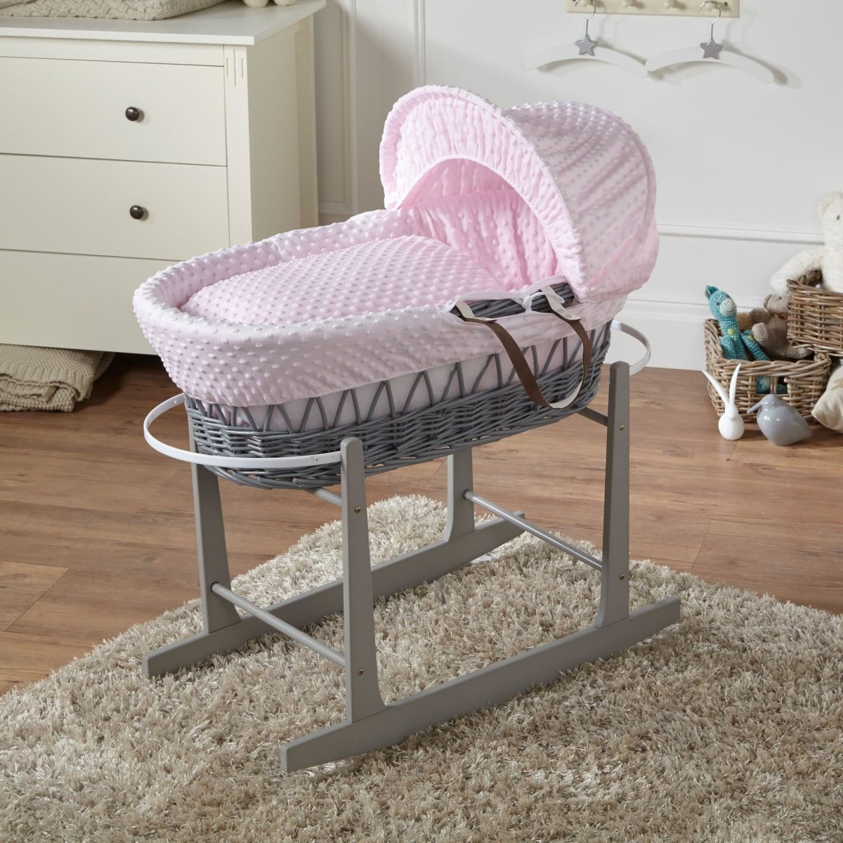 Wicker Baby Moses Basket With Stand-22